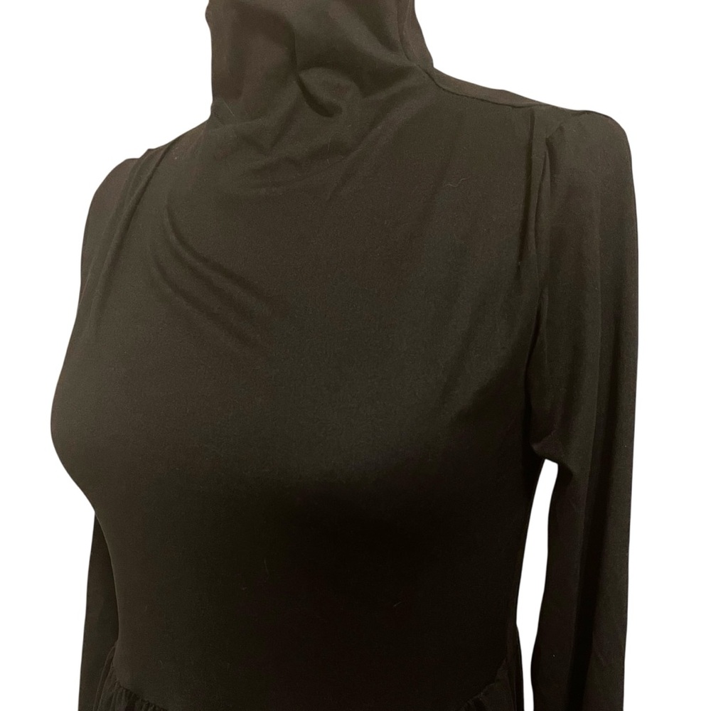 ❤️ Audrey Hepburn Inspired Black Turtleneck Long Sleeved Dress - Picture 4 of 9